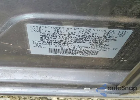 2015 Nissan Sentra S из США, поврежденный, VIN 3N1AB7AP3FL689582